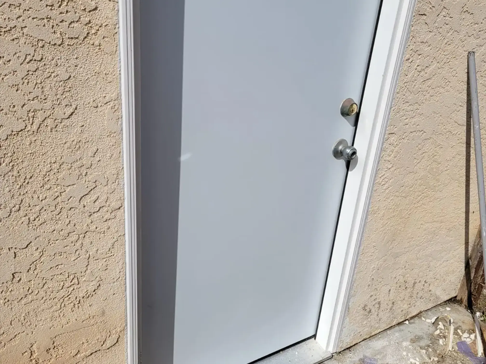 Freshly painted exterior entry door